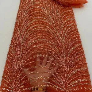 5 YARDS / 10 COLORS / Daskel Abstract Sequin Beaded Embroidery Tulle Mesh Lace Dress Fabric
