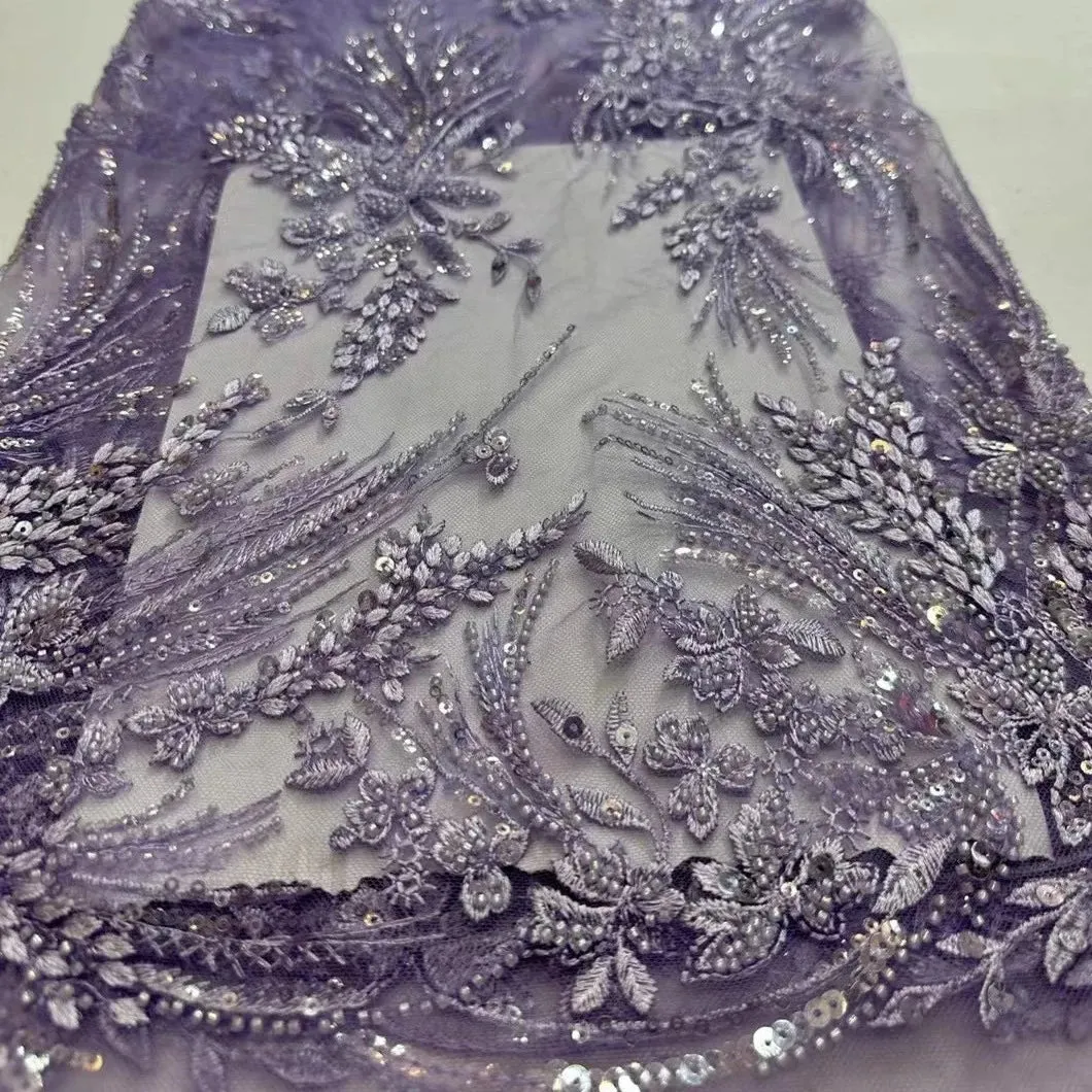 5 YARDS / 10 COLORS / Kialmore Floral Sequin Beaded Embroidery Tulle Mesh Lace Dress Fabric