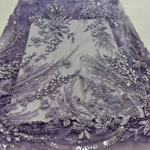 5 YARDS / 10 COLORS / Kialmore Floral Sequin Beaded Embroidery Tulle Mesh Lace Dress Fabric