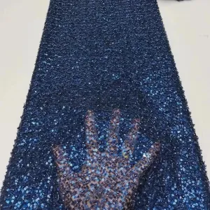 5 YARDS / 12 COLORS / Eelanian Allover Sequin Beaded Embroidery Tulle Mesh Lace Dress Fabric