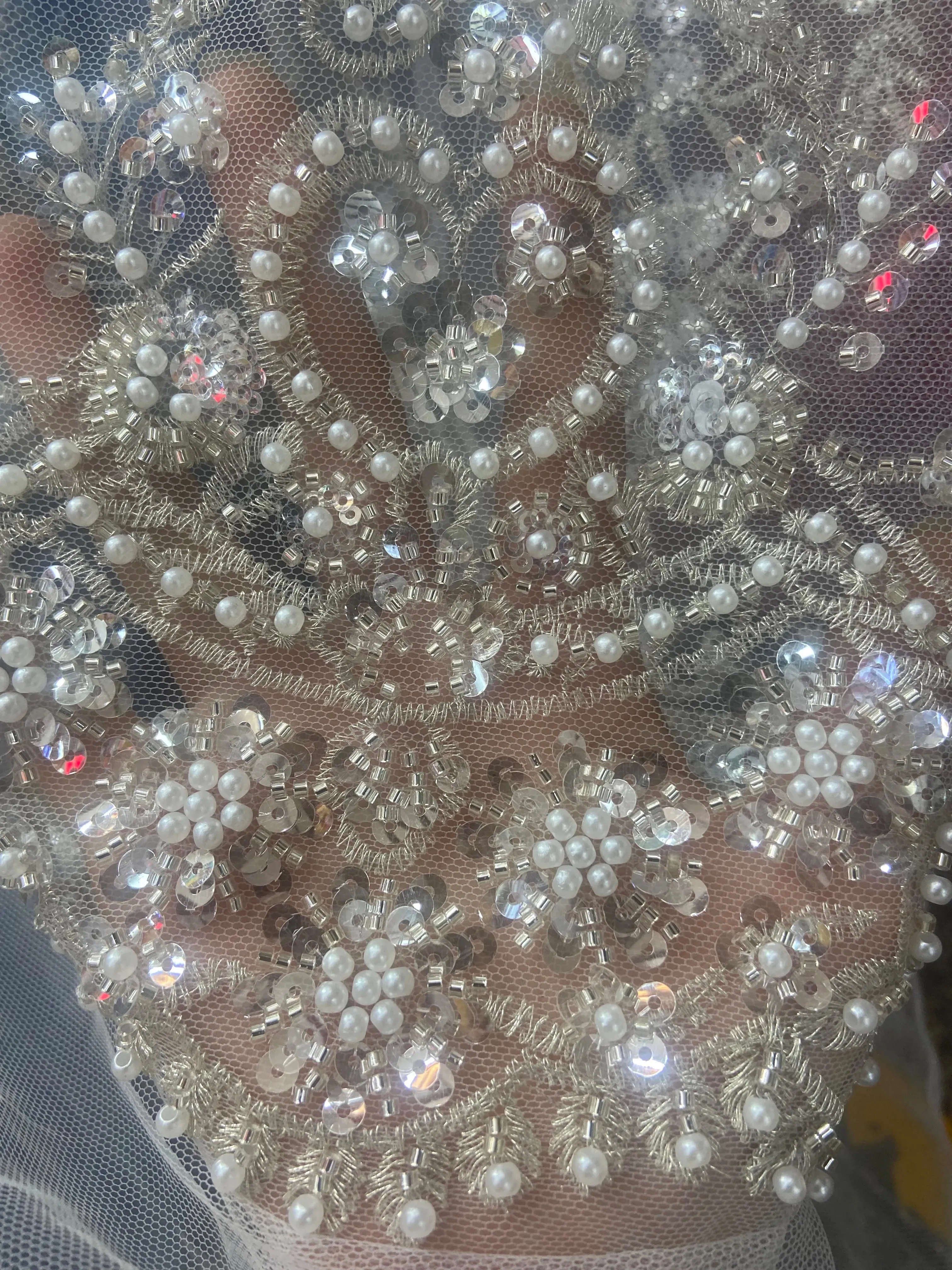 5 YARDS / 16 COLORS / Lamuxus Royal Beaded Embroidery Glitter Mesh Lace  Party Prom Bridal Dress Fabric