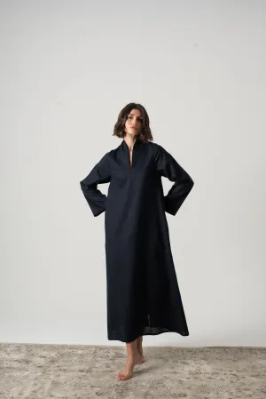 Alarik Linen Kaftan Navy