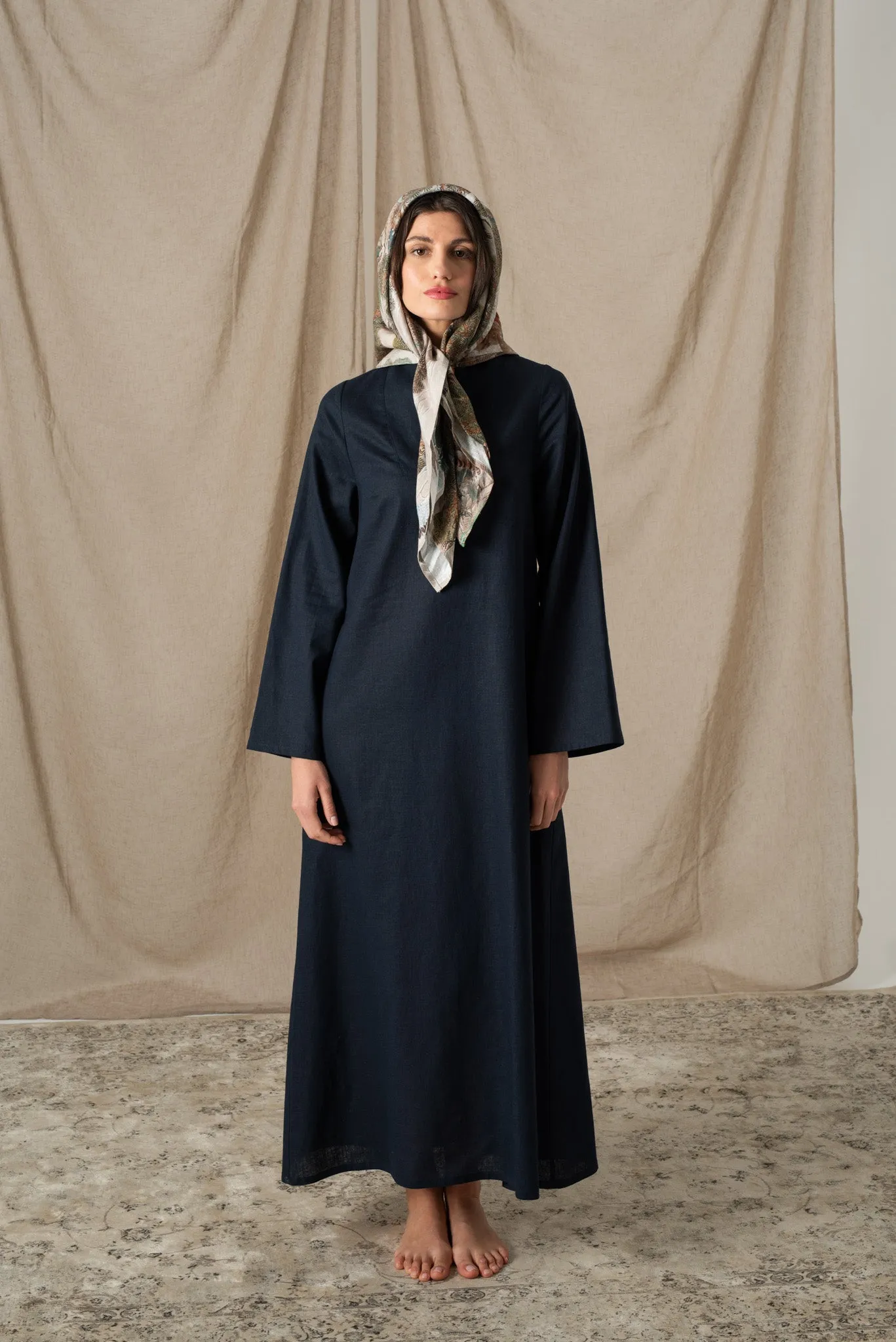 Alarik Linen Kaftan Navy