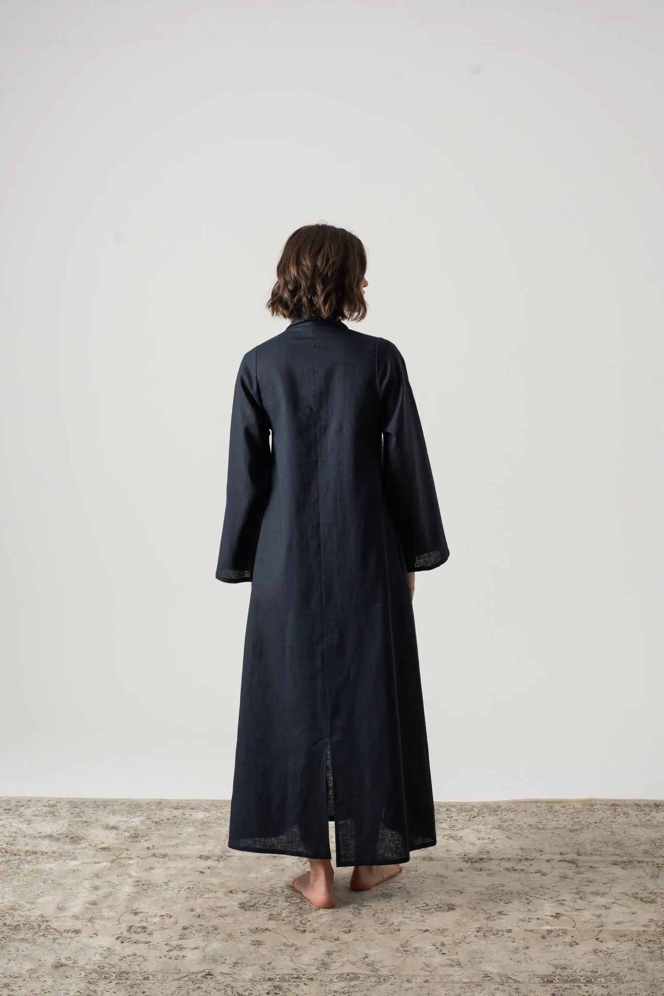 Alarik Linen Kaftan Navy