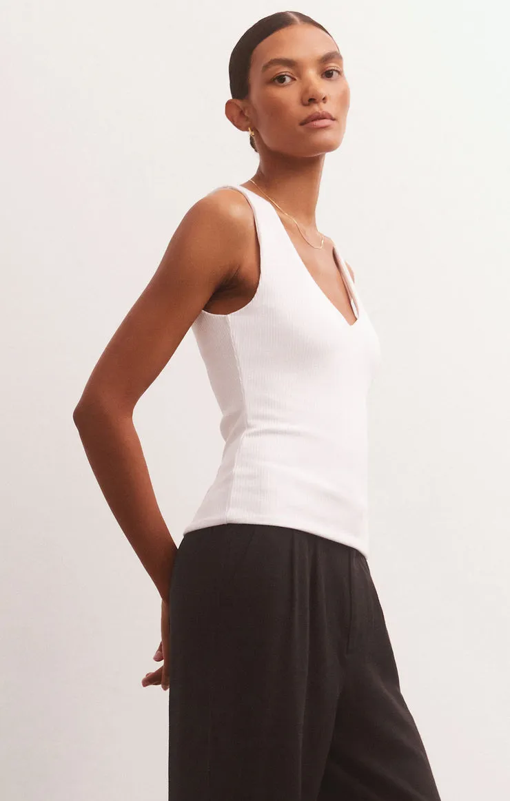 Avala V Neck Rib Top