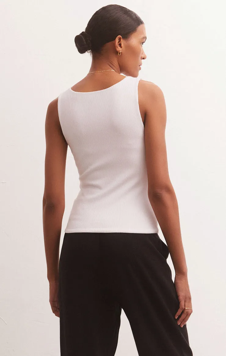 Avala V Neck Rib Top