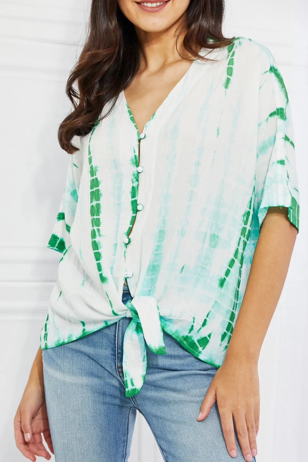 Beachy Keen Full Size Tie-Dye Top