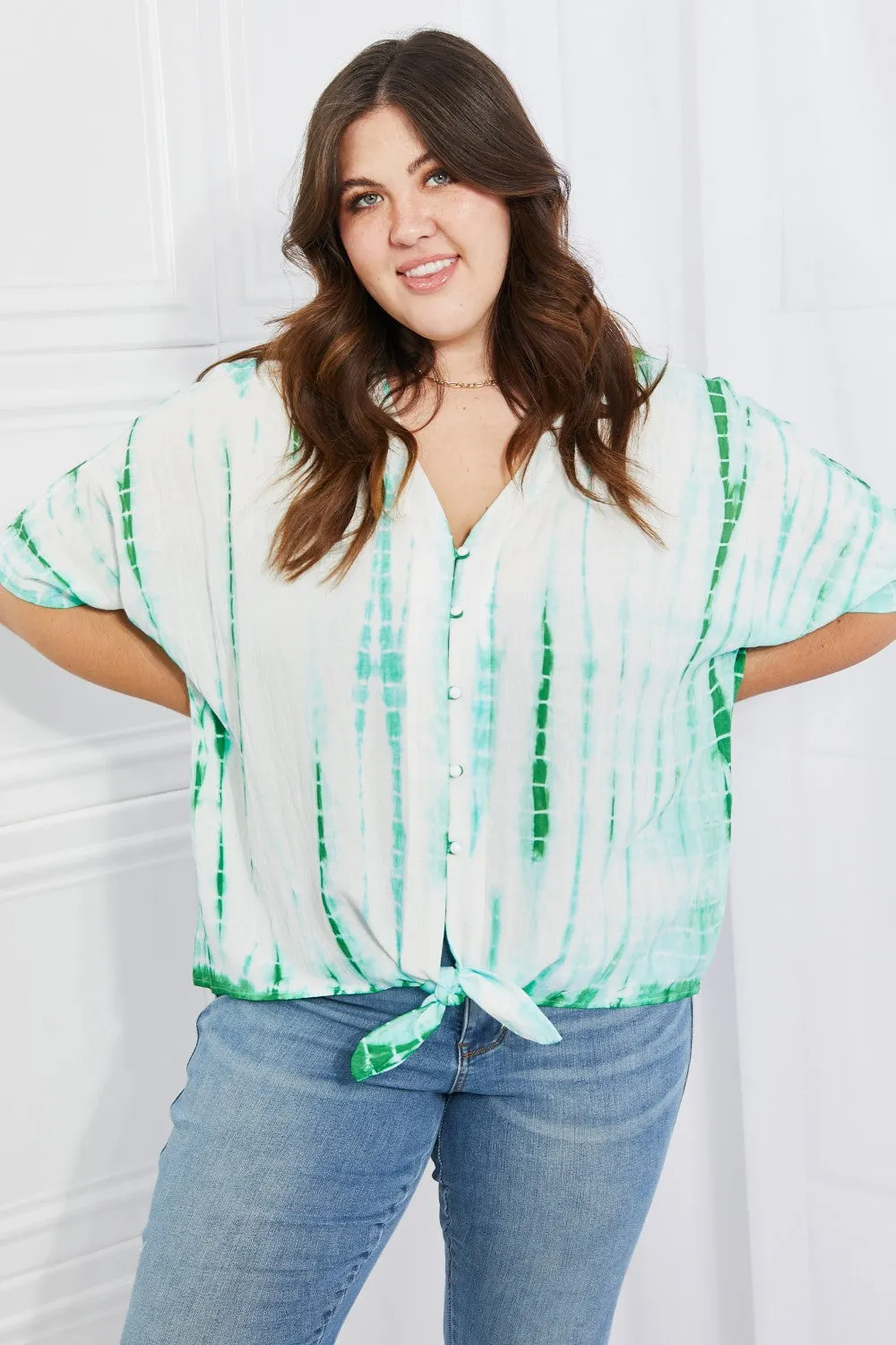 Beachy Keen Full Size Tie-Dye Top
