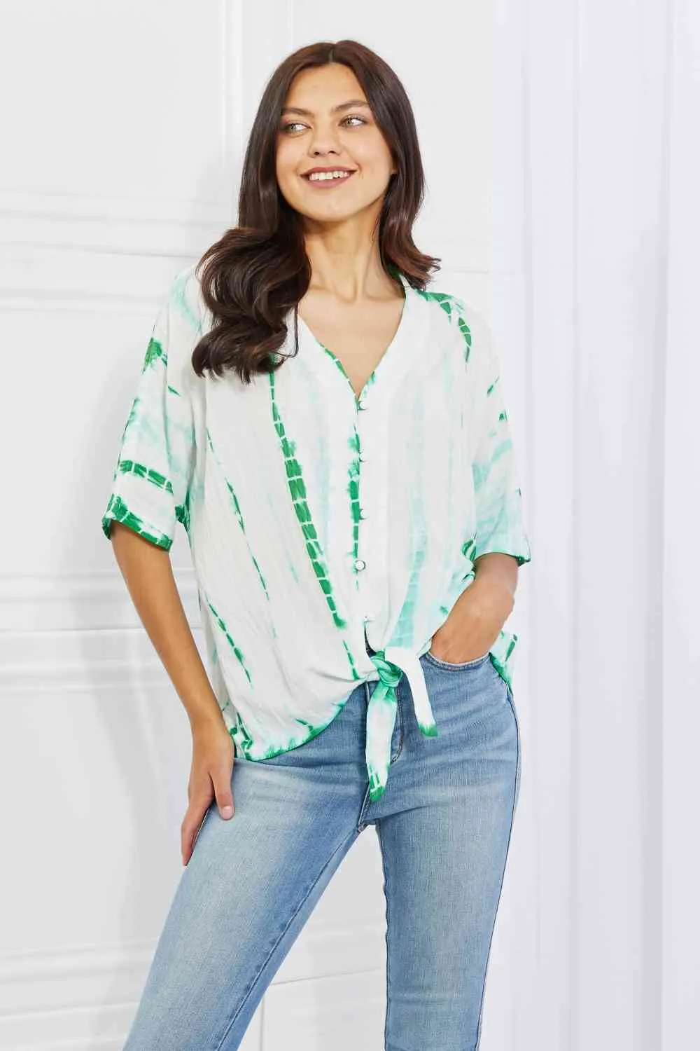 Beachy Keen Full Size Tie-Dye Top