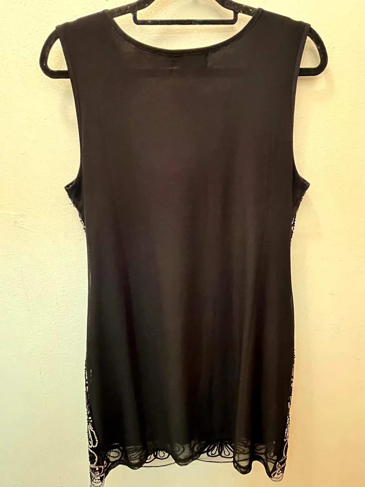 Black sequin & beads embroidery party dress