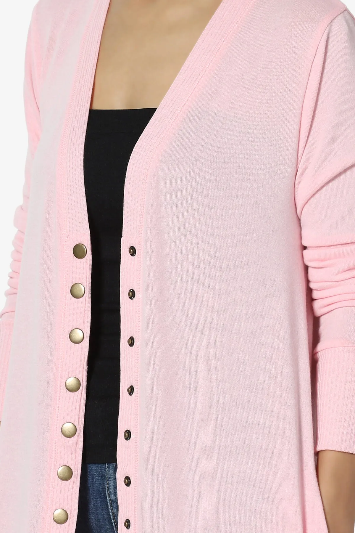 Braeden Snap Button Long Cardigan PLUS