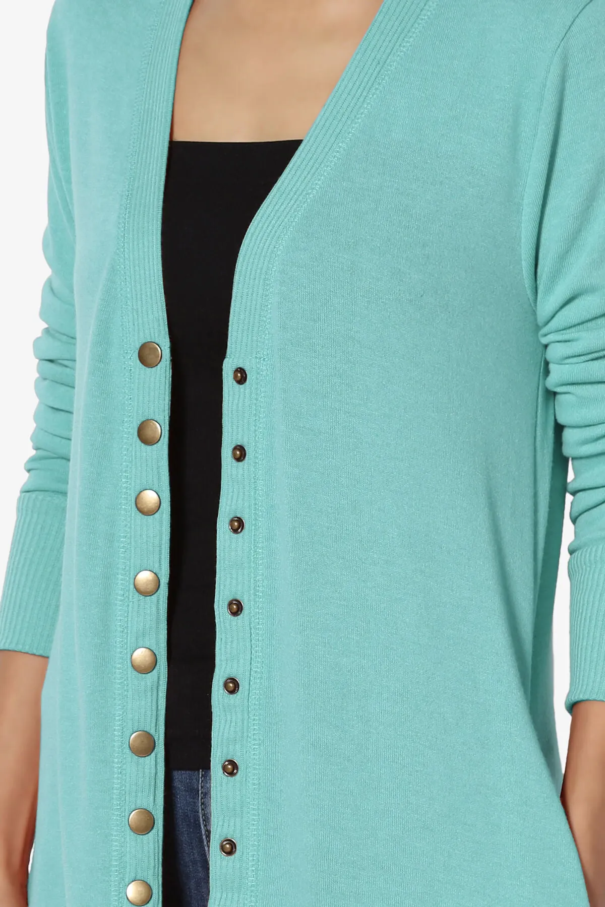 Braeden Snap Button Long Cardigan PLUS
