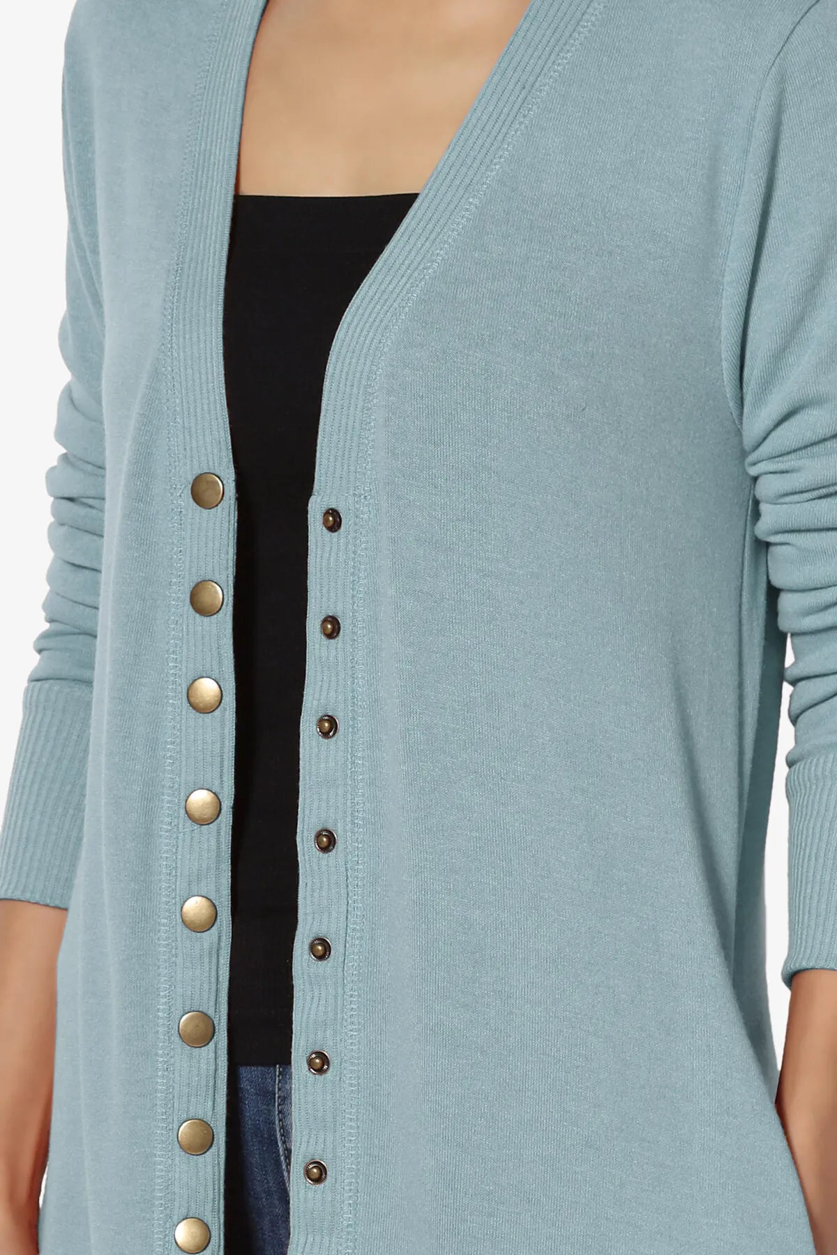 Braeden Snap Button Long Cardigan PLUS