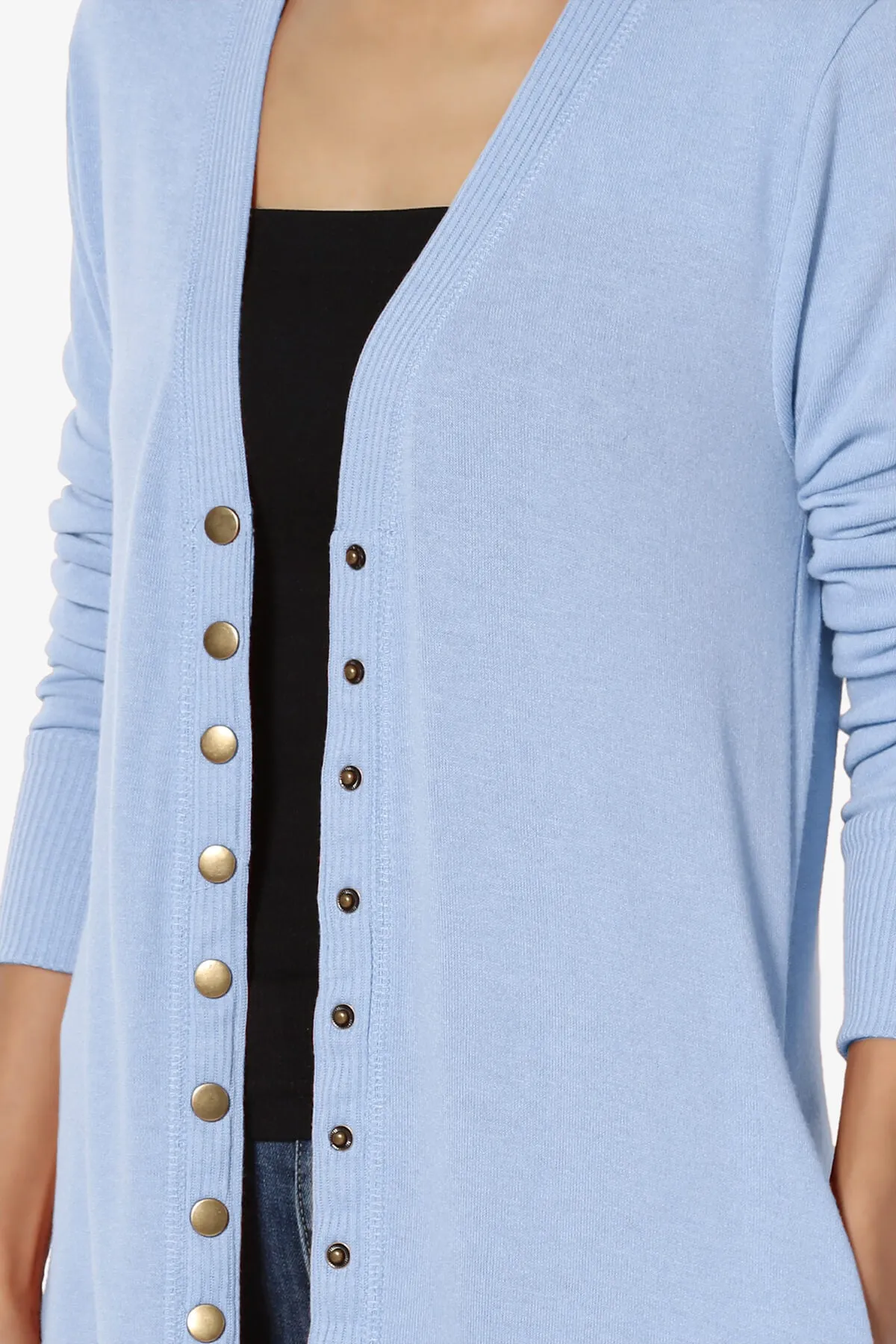 Braeden Snap Button Long Cardigan PLUS