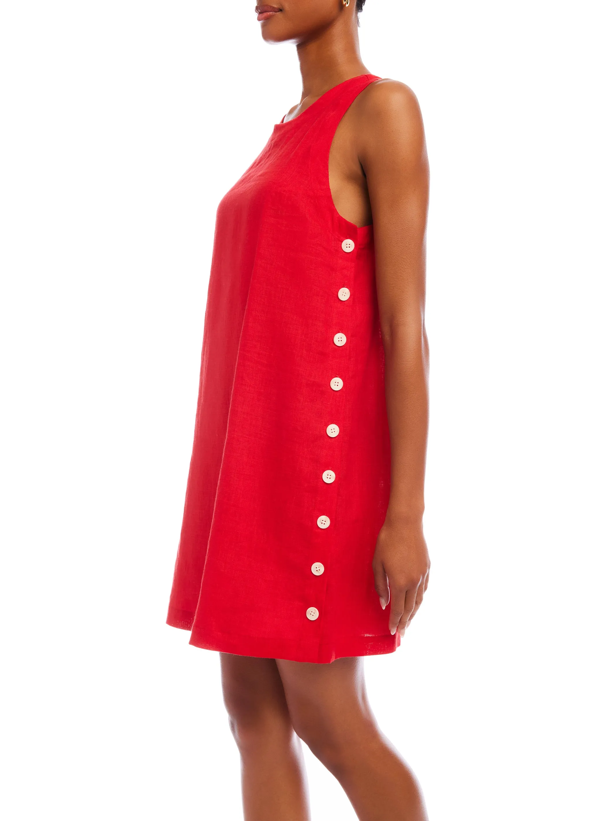 Clarice Side-Button Shift Dress