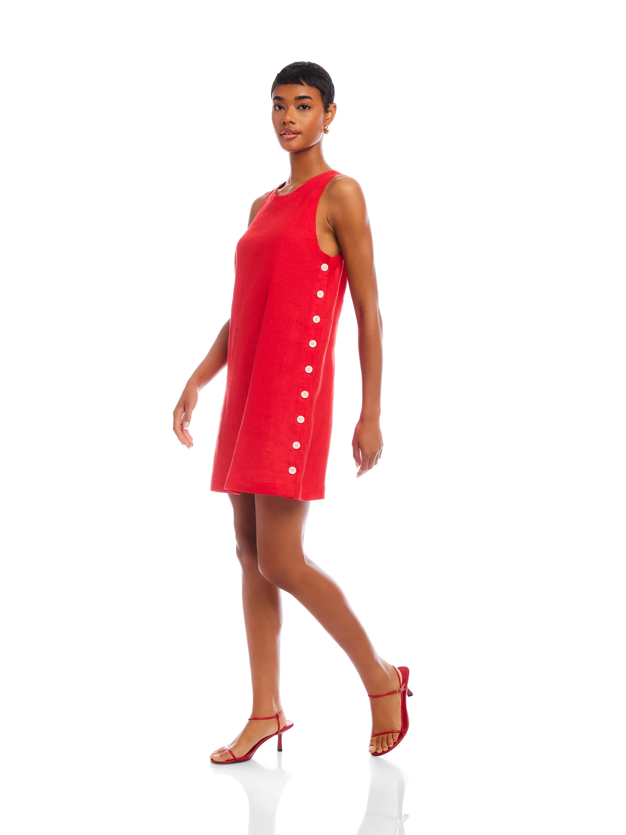 Clarice Side-Button Shift Dress