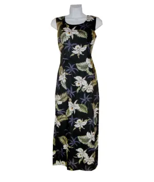 Classic White Orchid Long Hawaiian Tank Dresses