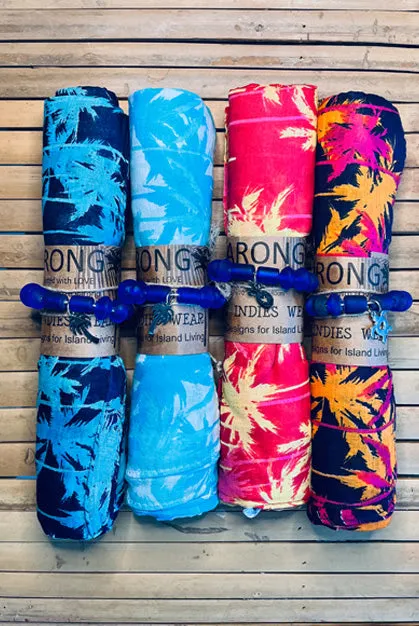 Coconut Palm Tree Printed Cotton Sarong Pareo