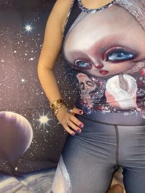 Cosmic Cat Black Yoga Tank Top