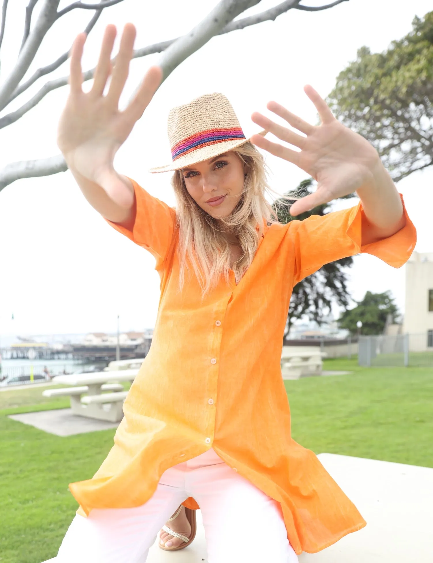 Crochet Fedora - Unisex Straw Sun Hats