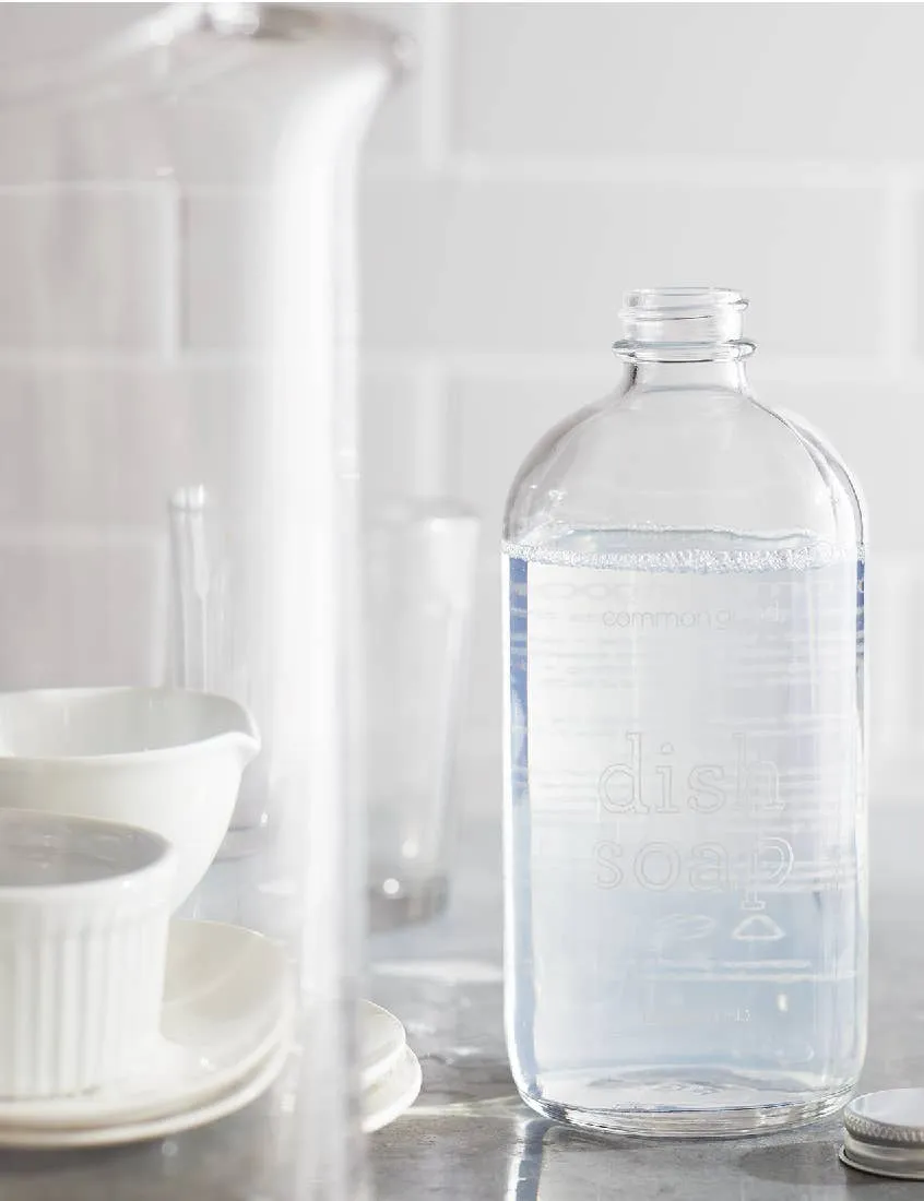 Dish Soap Empty Glass Refillable Bottle - 16 oz