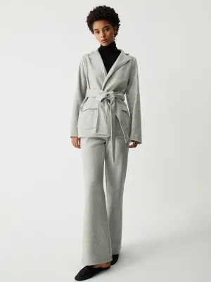 Double Pockets Tie Front Modern Two Piece Pants Set
