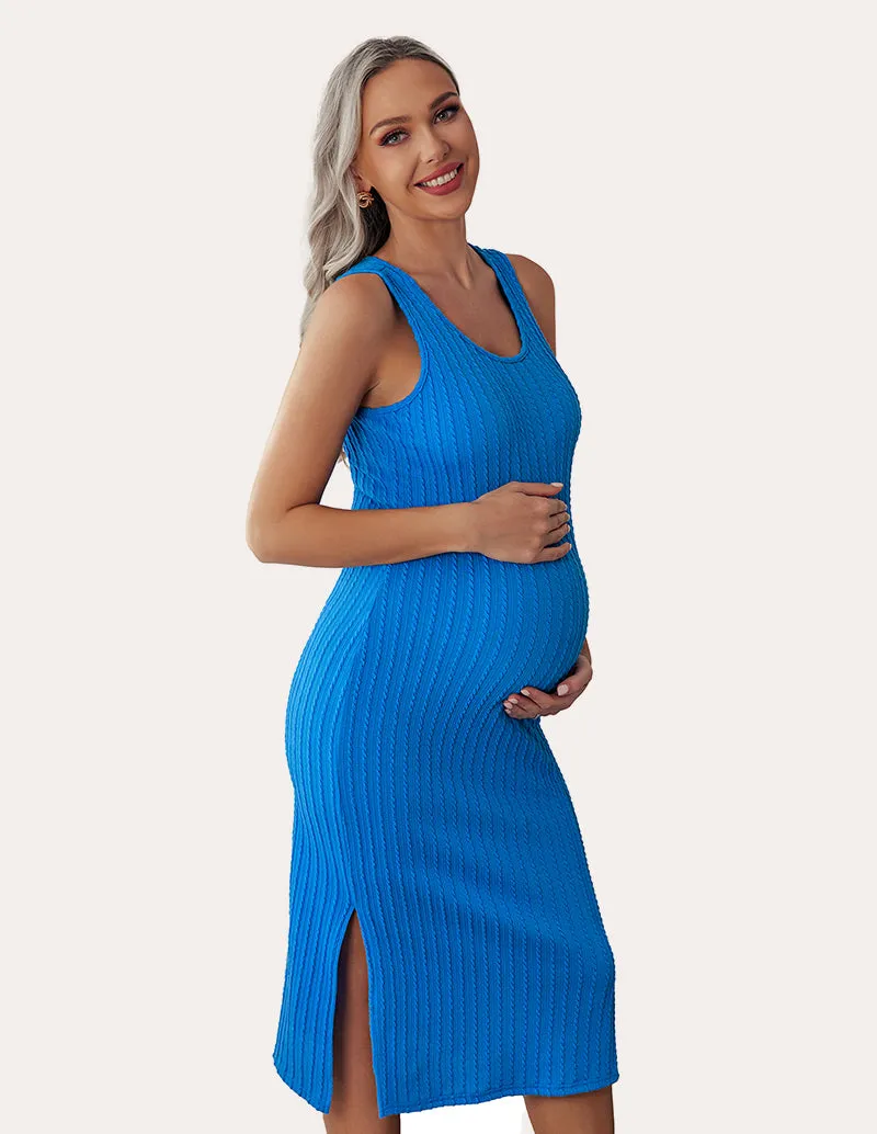 Ekouaer Rib Knit Maternity Dress (US Only)