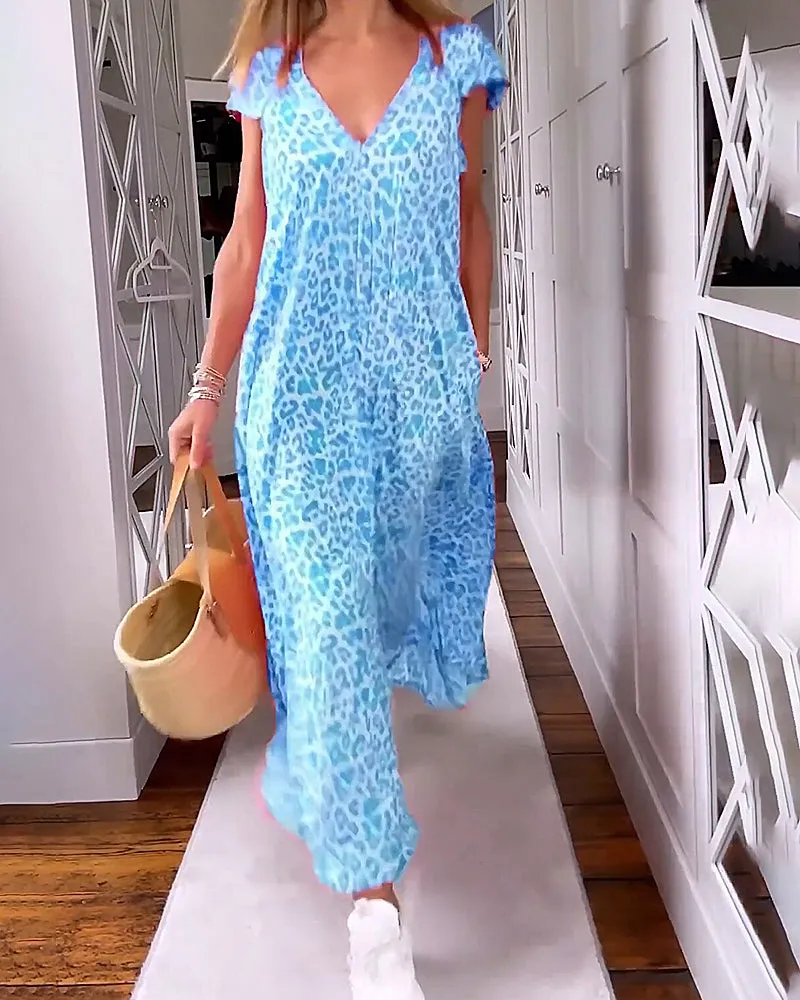 Fashion Canberra I Marina V-Neck Printed Long Dress