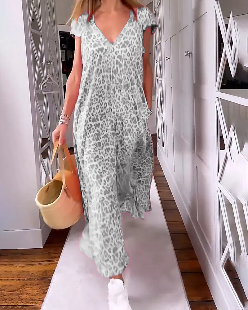 Fashion Canberra I Marina V-Neck Printed Long Dress