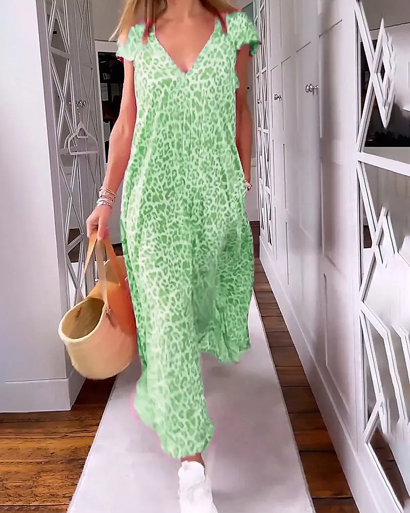 Fashion Canberra I Marina V-Neck Printed Long Dress