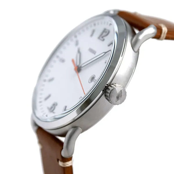 FOSSIL THE COMMUTER THREE-HAND DATE LIGHT BROWN LEATHER WATCH