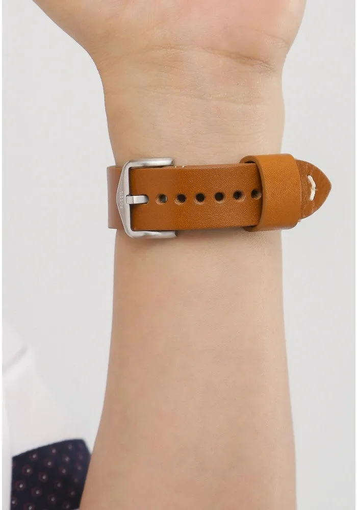 FOSSIL THE COMMUTER THREE-HAND DATE LIGHT BROWN LEATHER WATCH