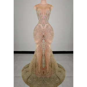 Fuego Rhinestone Mermaid Gown