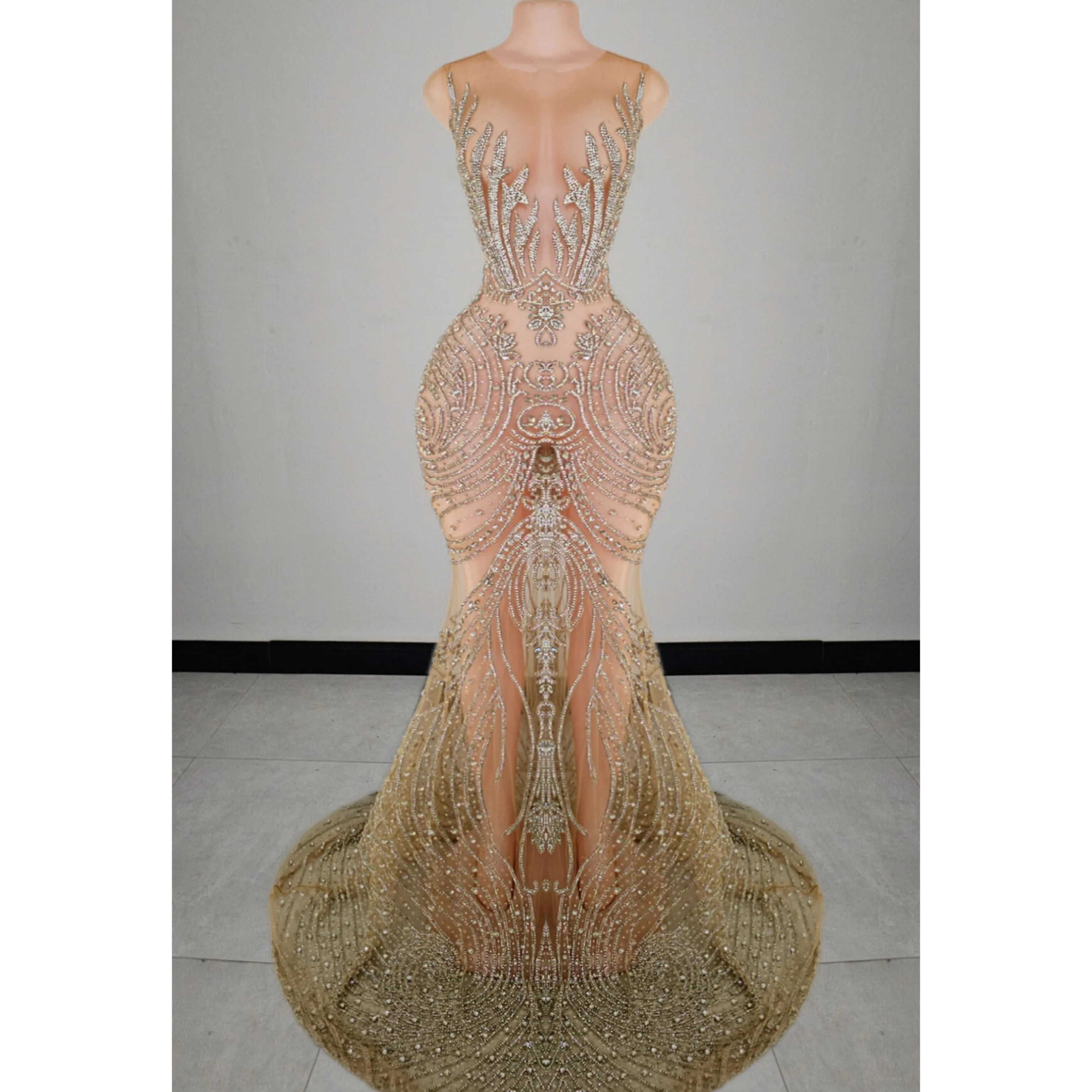 Fuego Rhinestone Mermaid Gown