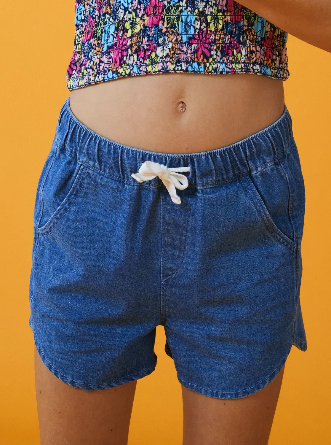 Girls 4-16 Genial Moment Beach Shorts - Medium Blue