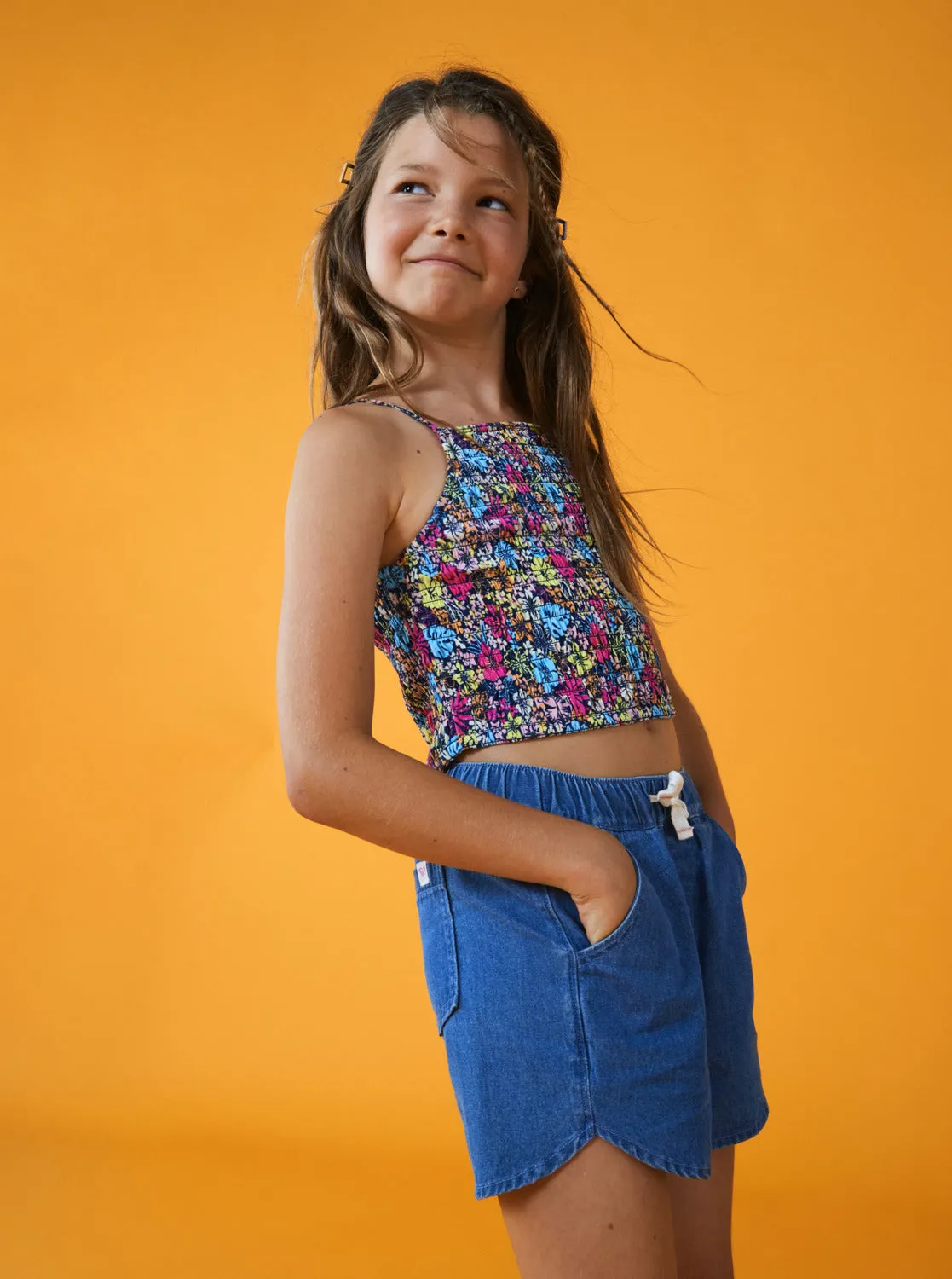 Girls 4-16 Genial Moment Beach Shorts - Medium Blue