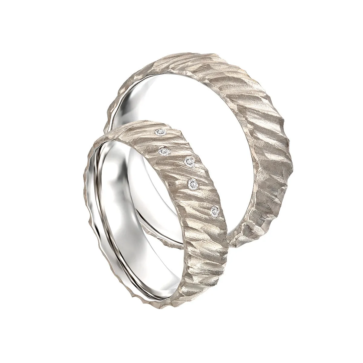Gold Structured Rough Finish Wedding Band