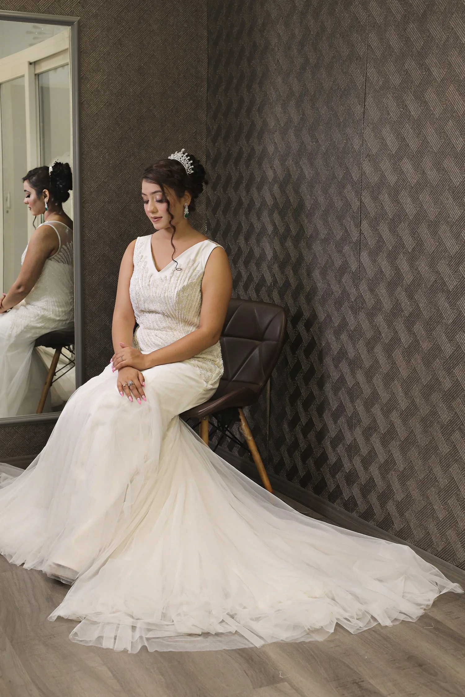 Gownlink White Fish cut Train Gown for Christian and Catholic Wedding GL-Lily