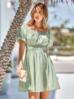 Green one shoulder dress