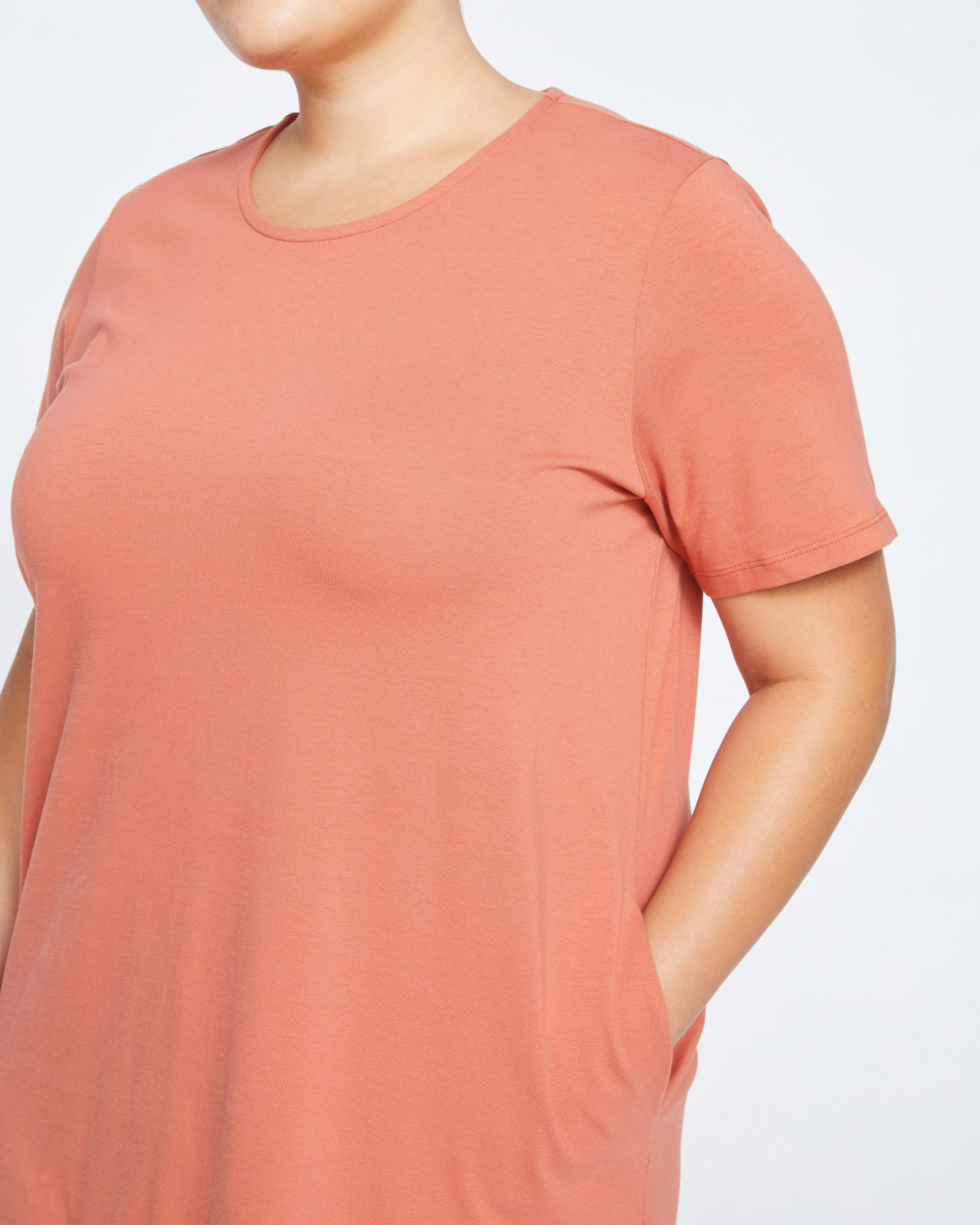 Halie T-Shirt Dress - Earthen Red