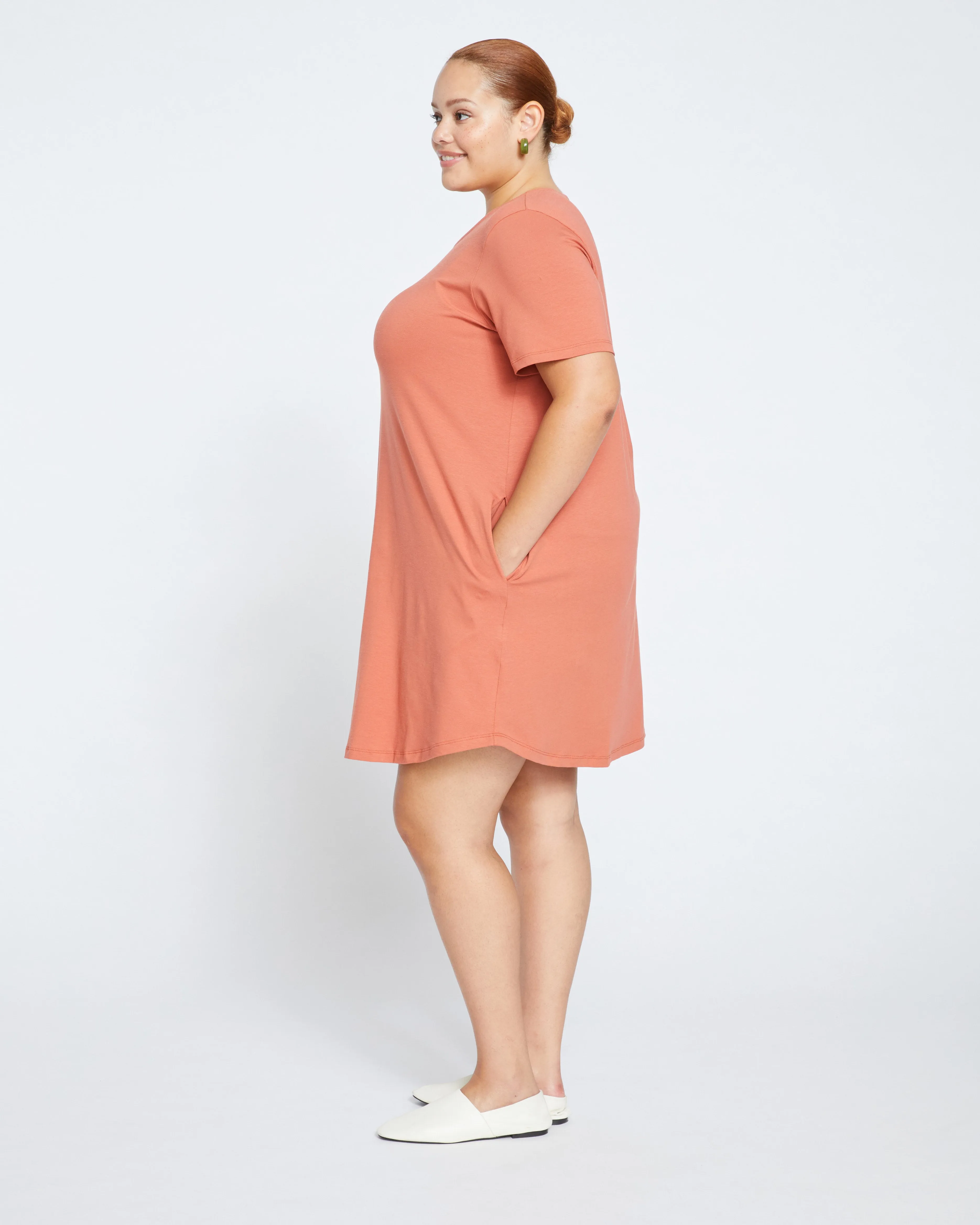 Halie T-Shirt Dress - Earthen Red