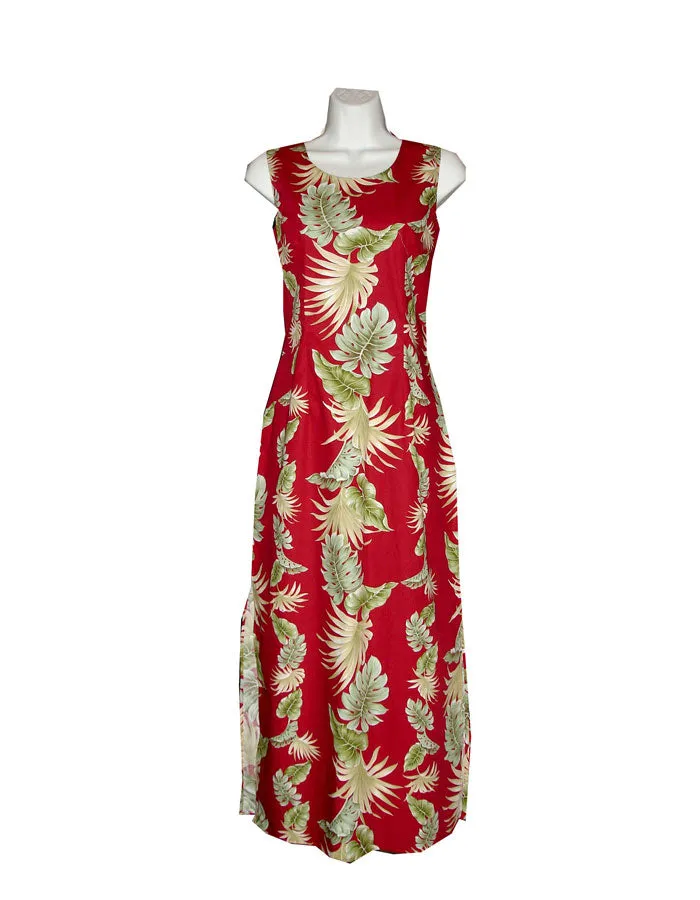 Hawaii Leaf Long Hawaiian Tank Dresses