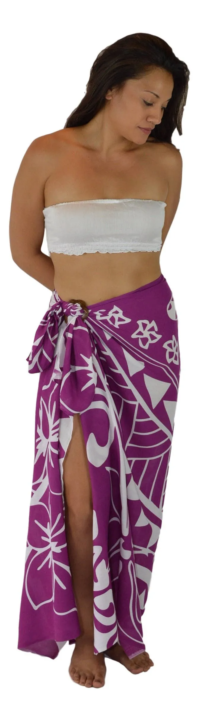Hawaiian Hanu Tribal Turtle Sarong Pareo Purple
