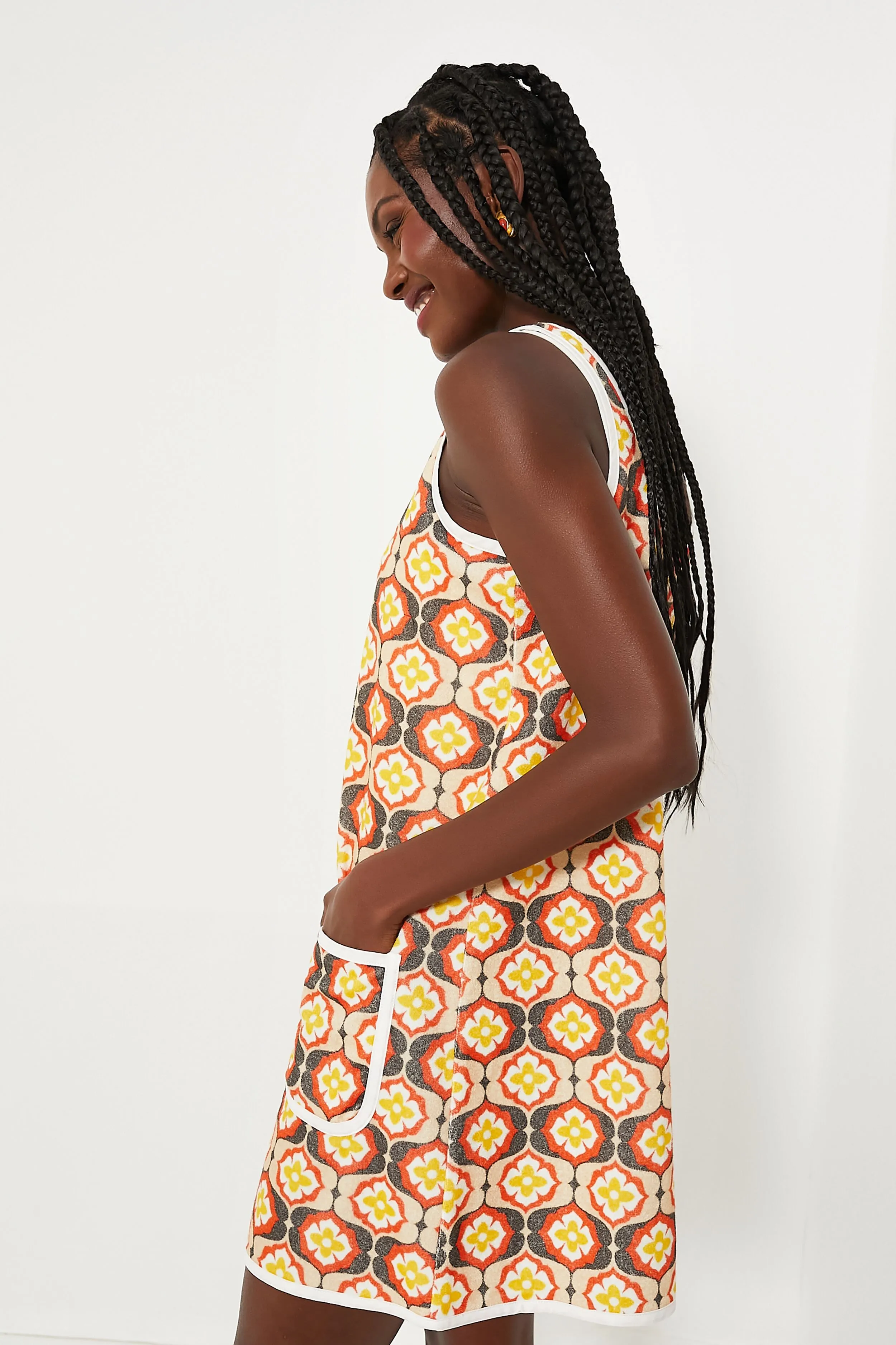 Honeycomb Bloom Mini Terry Dress Coverup