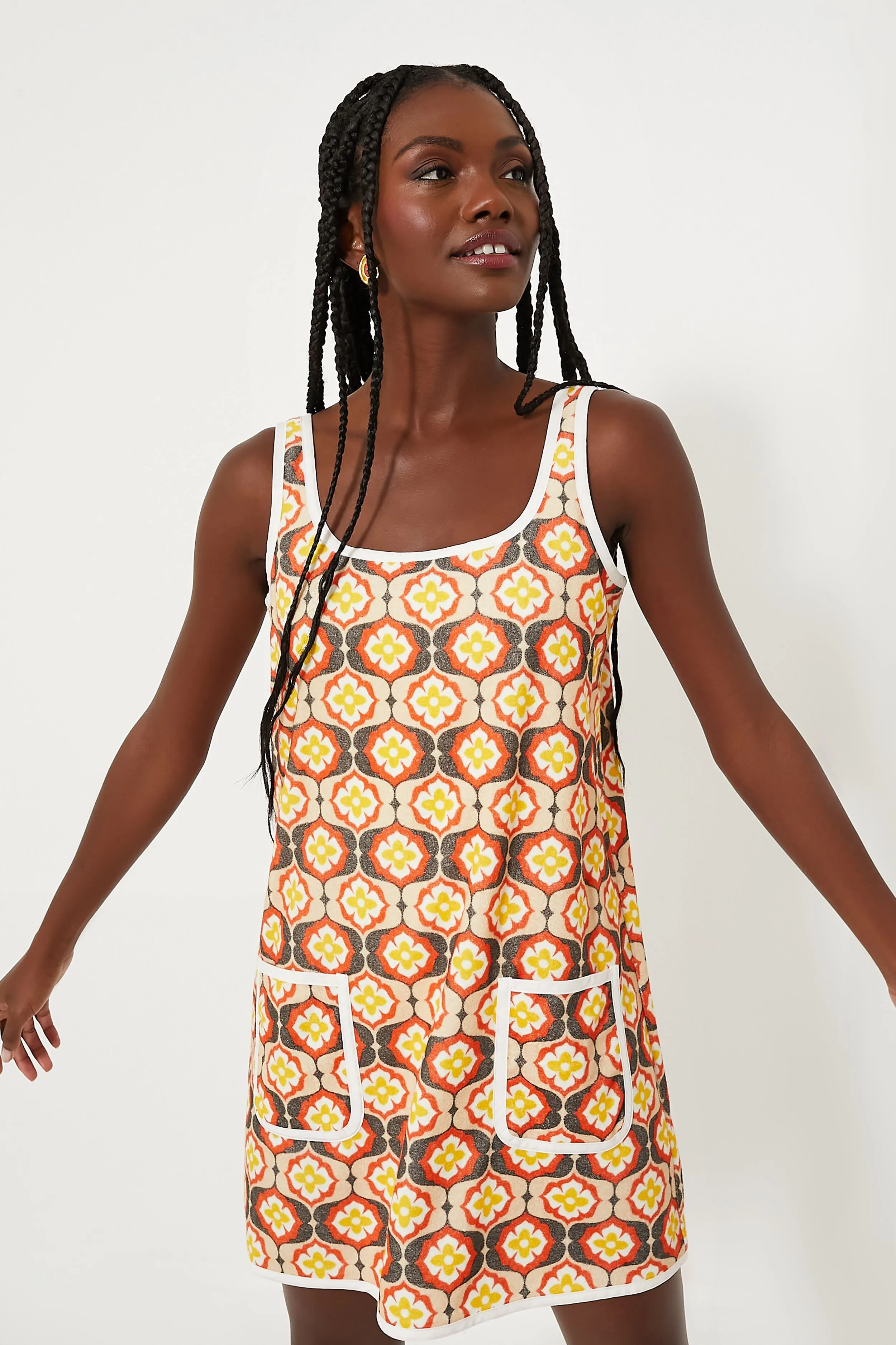 Honeycomb Bloom Mini Terry Dress Coverup