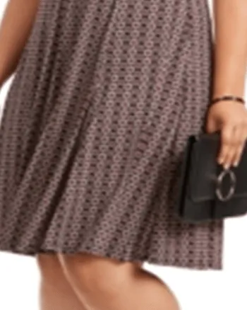 Jessica Howard Women's Plus Size Belted Puff-Print Dress Black Size 20W | Black