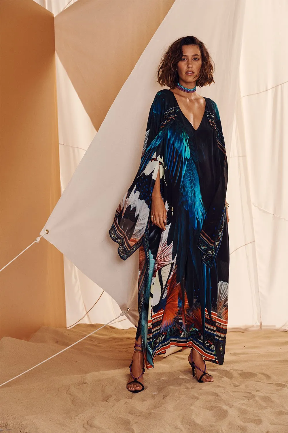 KAFTAN WITH DOUBLE SLEEVE NIGHT FLIGHT