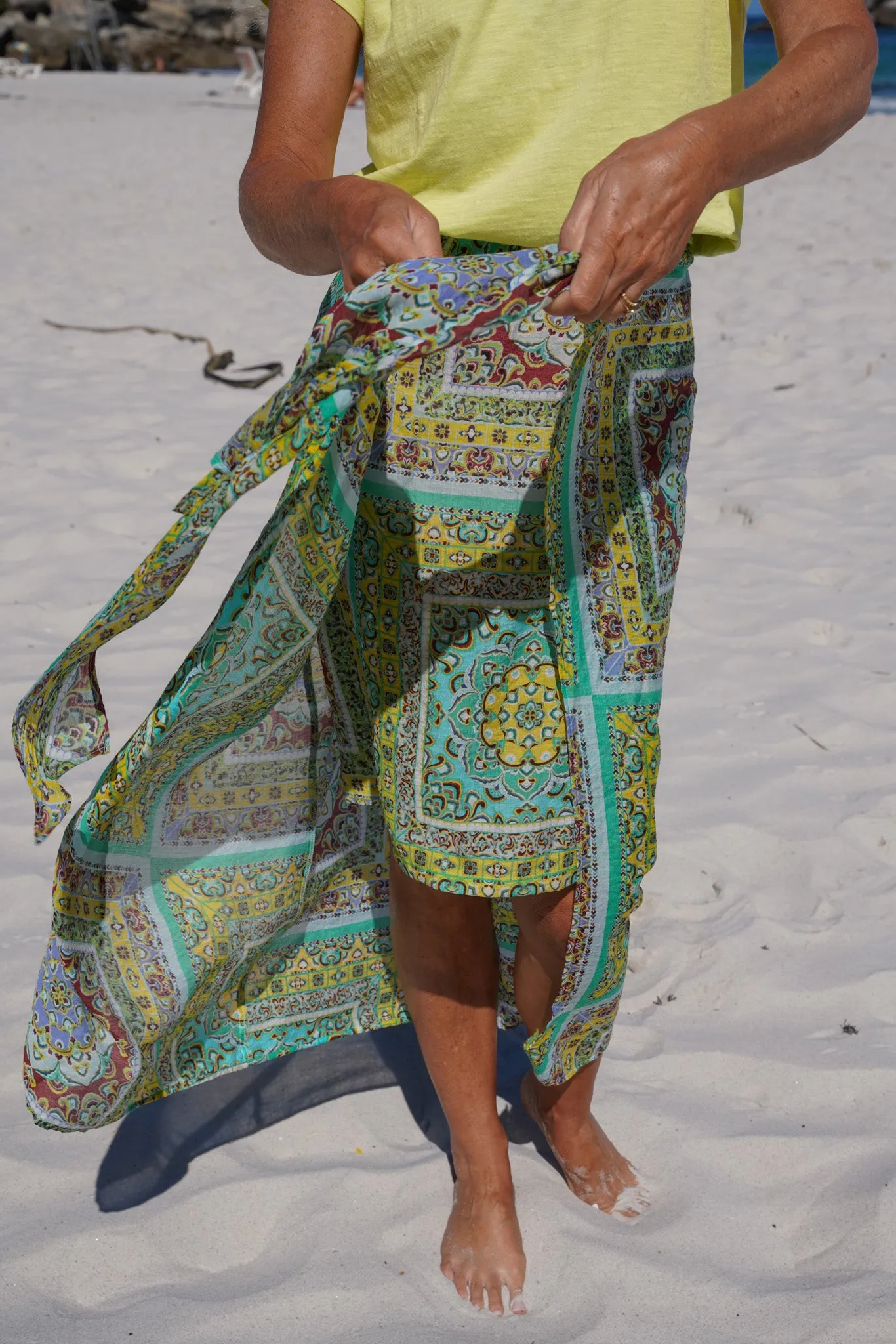 Multi Print Sarong Skirt