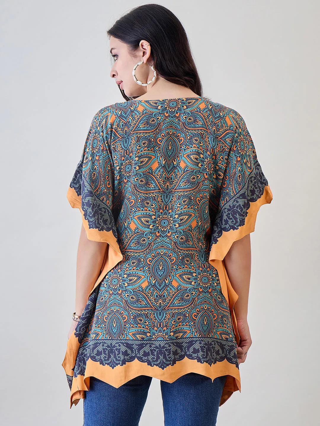 Multicolor Kaleido Kaftan Top