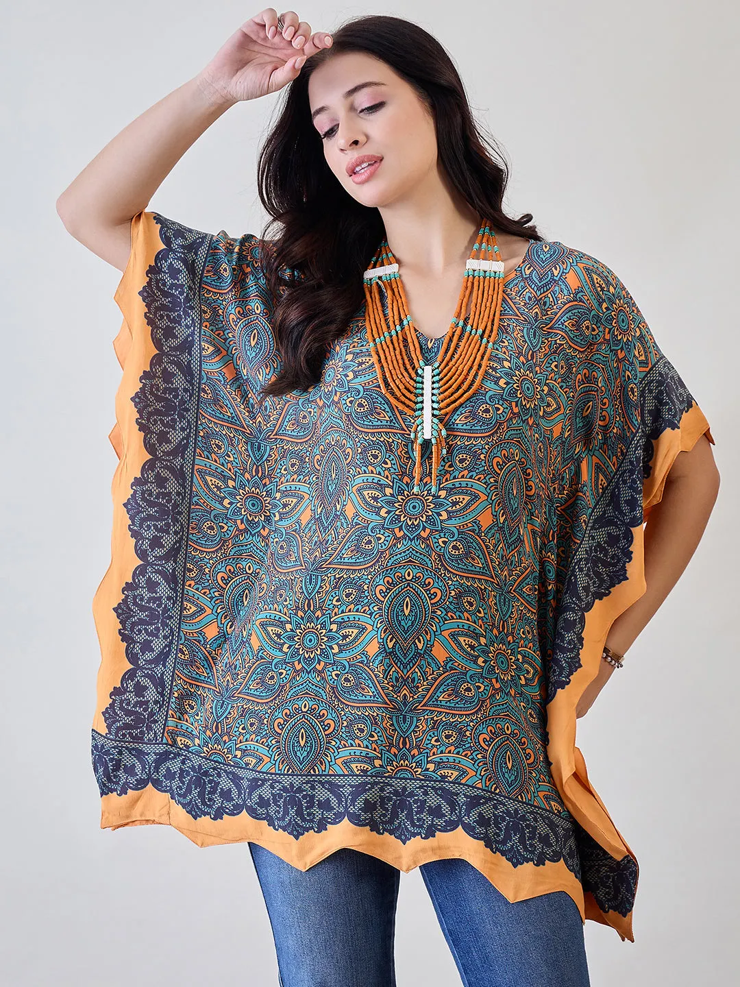 Multicolor Kaleido Kaftan Top